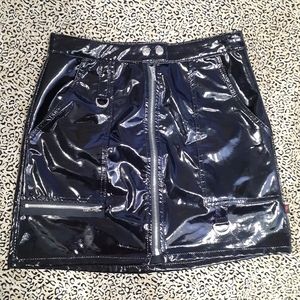 Tripp NYC Shiny Black Mini Skirt